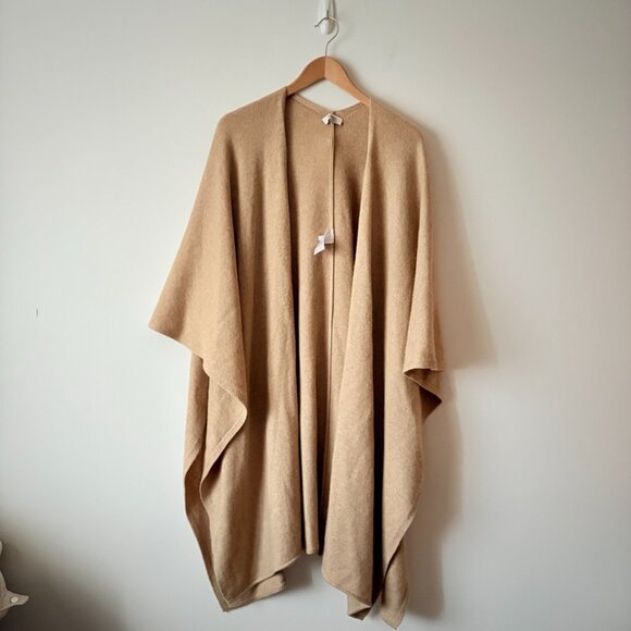 Aritzia Babaton Lenny Wool Cashmere Shawl Cape Cardigan Tab Beige Small/Medium - Picture 5 of 8